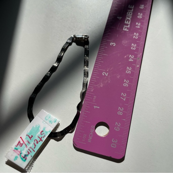 Sterling Silver Wavy Sparkly Bracelet - Picture 2 of 7